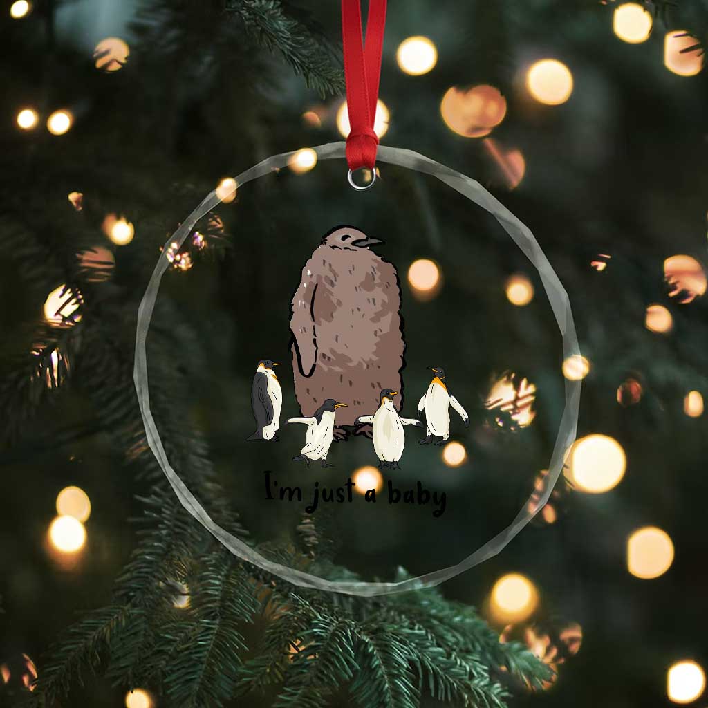 Funny Pesto The Penguin Crystal Glass Ornament I'm Just A Baby Meme TS11 Print Your Wear