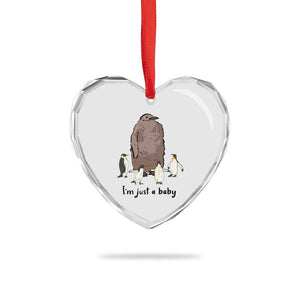 Funny Pesto The Penguin Heart Crystal Glass Ornament I'm Just A Baby Meme TS11 Print Your Wear