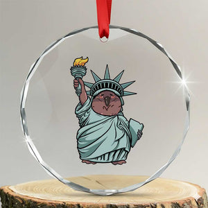 Funny Pesto The Penguin Statue Of Liberty Crystal Glass Ornament TS11 Transparent Glass 3'' Circle Print Your Wear