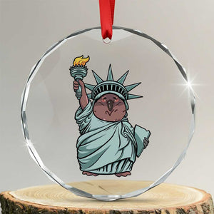 Funny Pesto The Penguin Statue Of Liberty Crystal Glass Ornament TS11 Transparent Glass 3'' Circle Print Your Wear