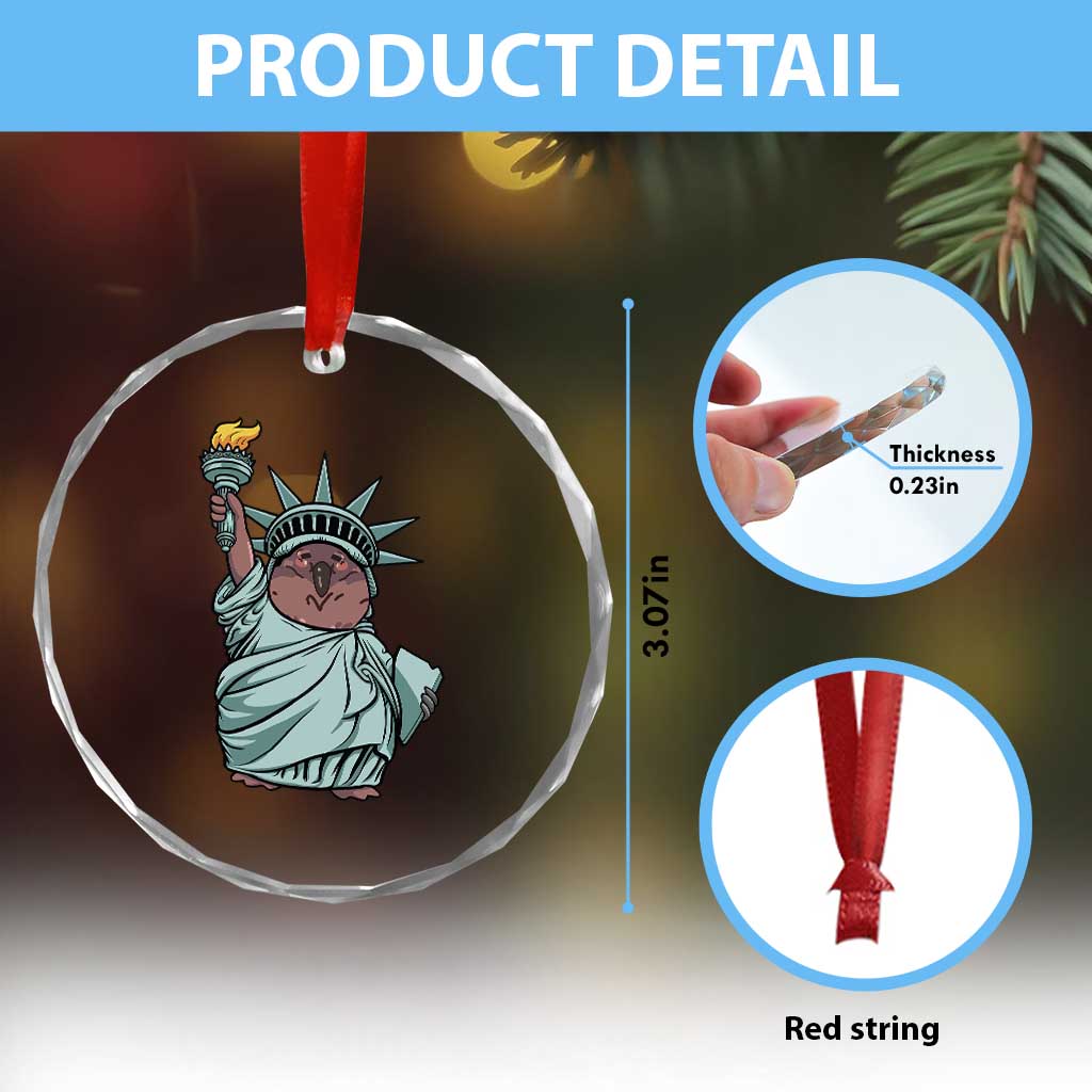Funny Pesto The Penguin Statue Of Liberty Crystal Glass Ornament TS11 Print Your Wear