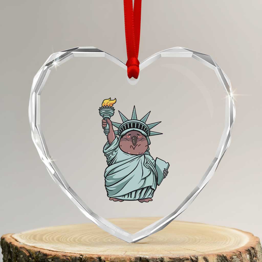 Funny Pesto The Penguin Statue Of Liberty Heart Crystal Glass Ornament TS11 Transparent Glass 3'' Heart Print Your Wear