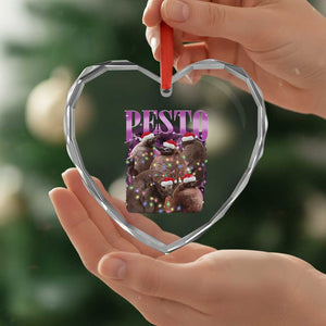 Funny Pesto The Penguin Xmas Heart Crystal Glass Ornament TS11 Print Your Wear