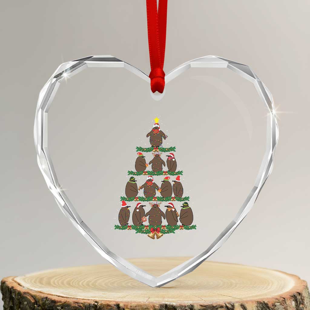 Funny Pesto Xmas Penguin Xmas Tree Heart Crystal Glass Ornament TS11 Transparent Glass 3'' Heart Print Your Wear