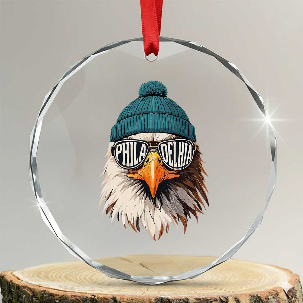 Funny PFE Game Day Crystal Glass Ornament Green Sunglasses Football Lover TS11 Transparent Glass 3'' Circle Print Your Wear