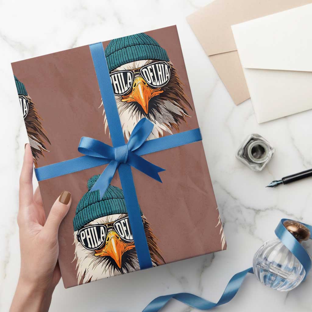 Funny PFE Game Day Wrapping Paper Roll Green Sunglasses Football Lover TS11 Mocha Print Your Wear