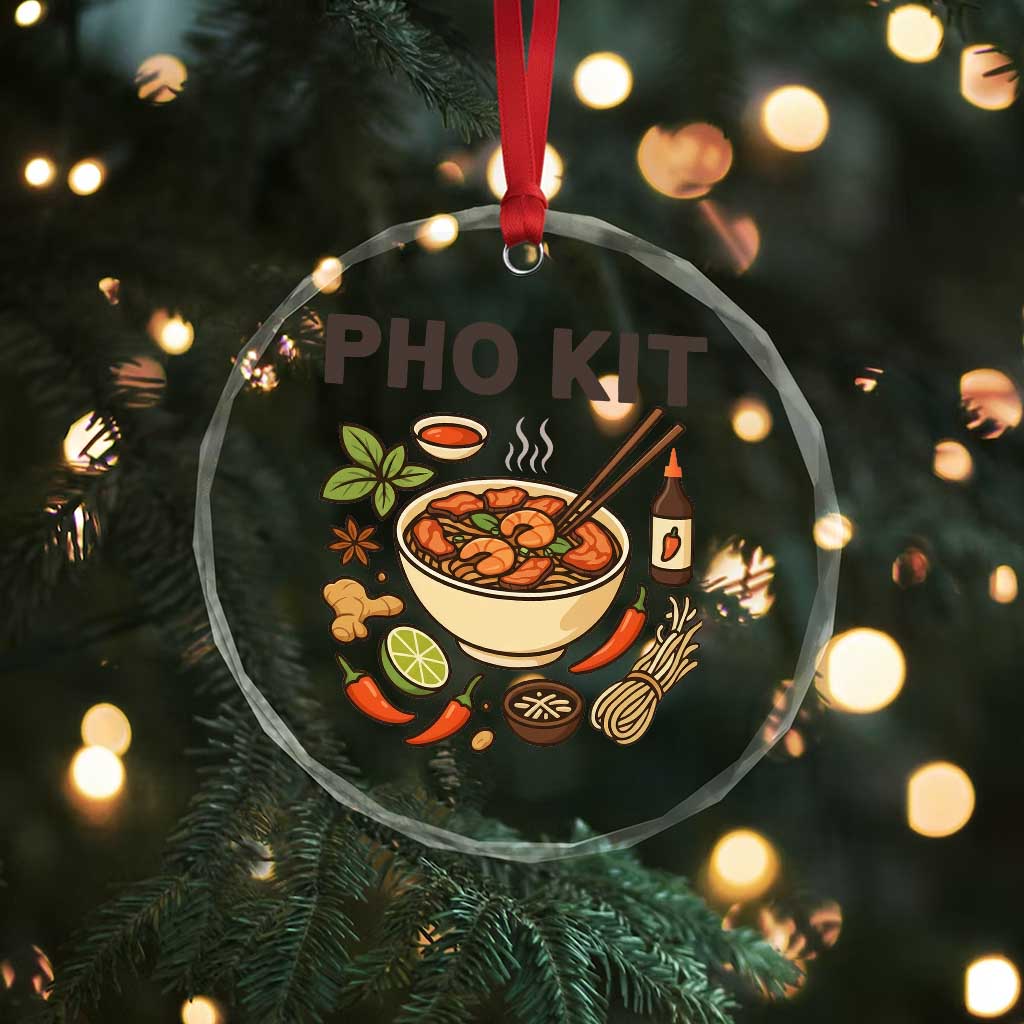 Funny Pho Kit Vietnamese Noodle Pun Crystal Glass Ornament Ramen Pho Lovers Hilarious Foodie Graphic TS02 Print Your Wear
