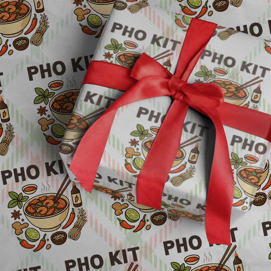 Funny Pho Kit Vietnamese Noodle Pun Wrapping Paper Roll Ramen Pho Lovers Hilarious Foodie Graphic TS02 Christmas Plaid Print Your Wear
