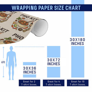 Funny Pho Kit Vietnamese Noodle Pun Wrapping Paper Roll Ramen Pho Lovers Hilarious Foodie Graphic TS02 Print Your Wear