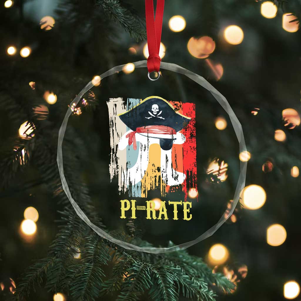 Funny Pi-rate Crystal Glass Ornament Pi Day Math Geek Pirate Lover TS02 Print Your Wear