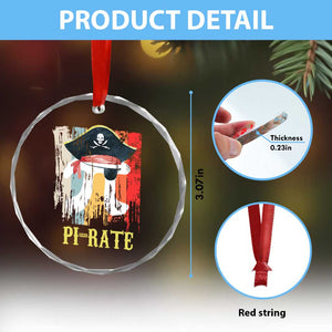 Funny Pi-rate Crystal Glass Ornament Pi Day Math Geek Pirate Lover TS02 Print Your Wear