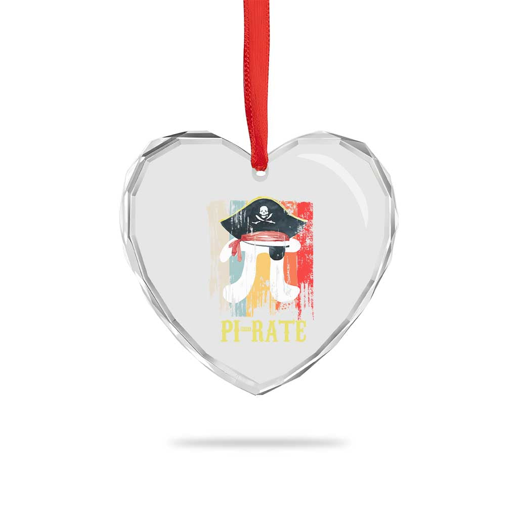 Funny Pi-rate Heart Crystal Glass Ornament Pi Day Math Geek Pirate Lover TS02 Print Your Wear