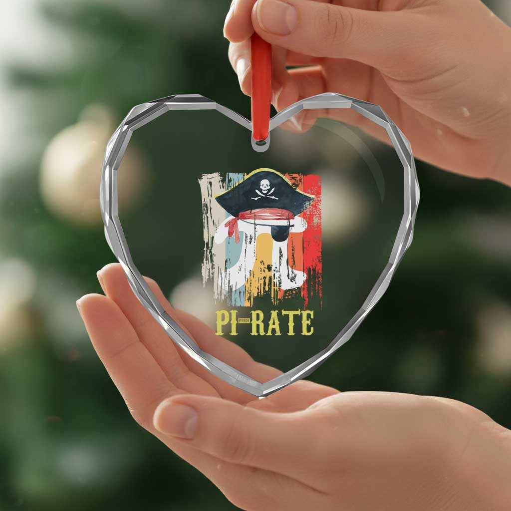 Funny Pi-rate Heart Crystal Glass Ornament Pi Day Math Geek Pirate Lover TS02 Print Your Wear