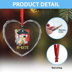Funny Pi-rate Heart Crystal Glass Ornament Pi Day Math Geek Pirate Lover TS02 Print Your Wear