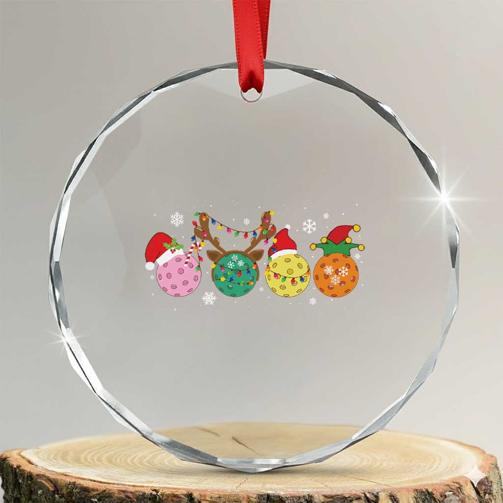 Funny Pickleball Crystal Glass Ornament TS10 Transparent Glass 3'' Circle Print Your Wear