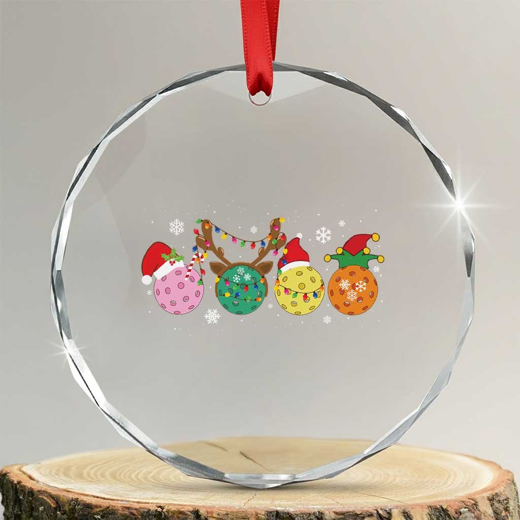 Funny Pickleball Crystal Glass Ornament TS10 Transparent Glass 3'' Circle Print Your Wear