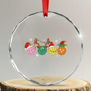 Funny Pickleball Crystal Glass Ornament TS10 Transparent Glass 3'' Circle Print Your Wear
