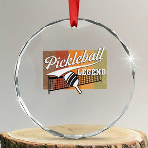 Funny Pickleball Legend Crystal Glass Ornament Pickleball Player Retro Sport Lover TS11 Transparent Glass 3'' Circle Print Your Wear