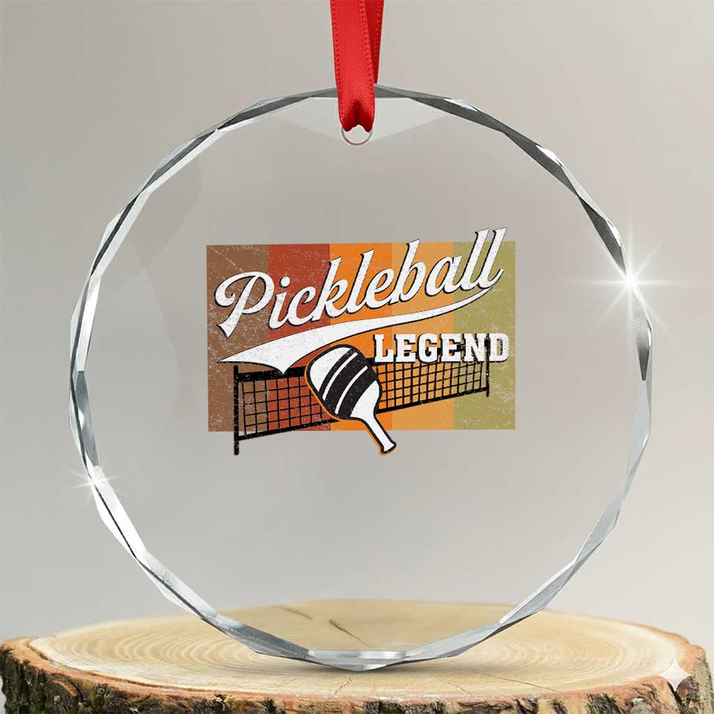 Funny Pickleball Legend Crystal Glass Ornament Pickleball Player Retro Sport Lover TS11 Transparent Glass 3'' Circle Print Your Wear