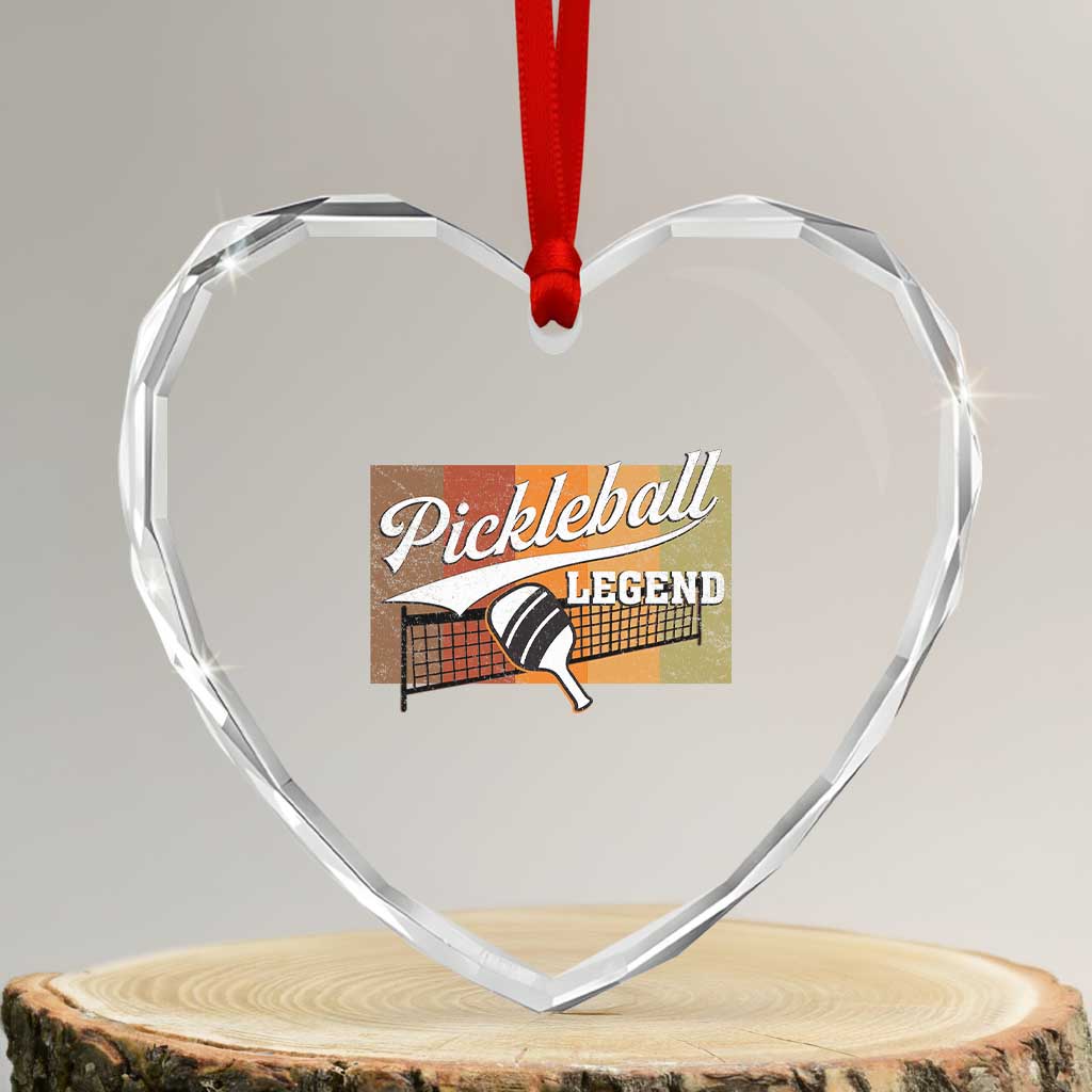 Funny Pickleball Legend Heart Crystal Glass Ornament Pickleball Player Retro Sport Lover TS11 Transparent Glass 3'' Heart Print Your Wear
