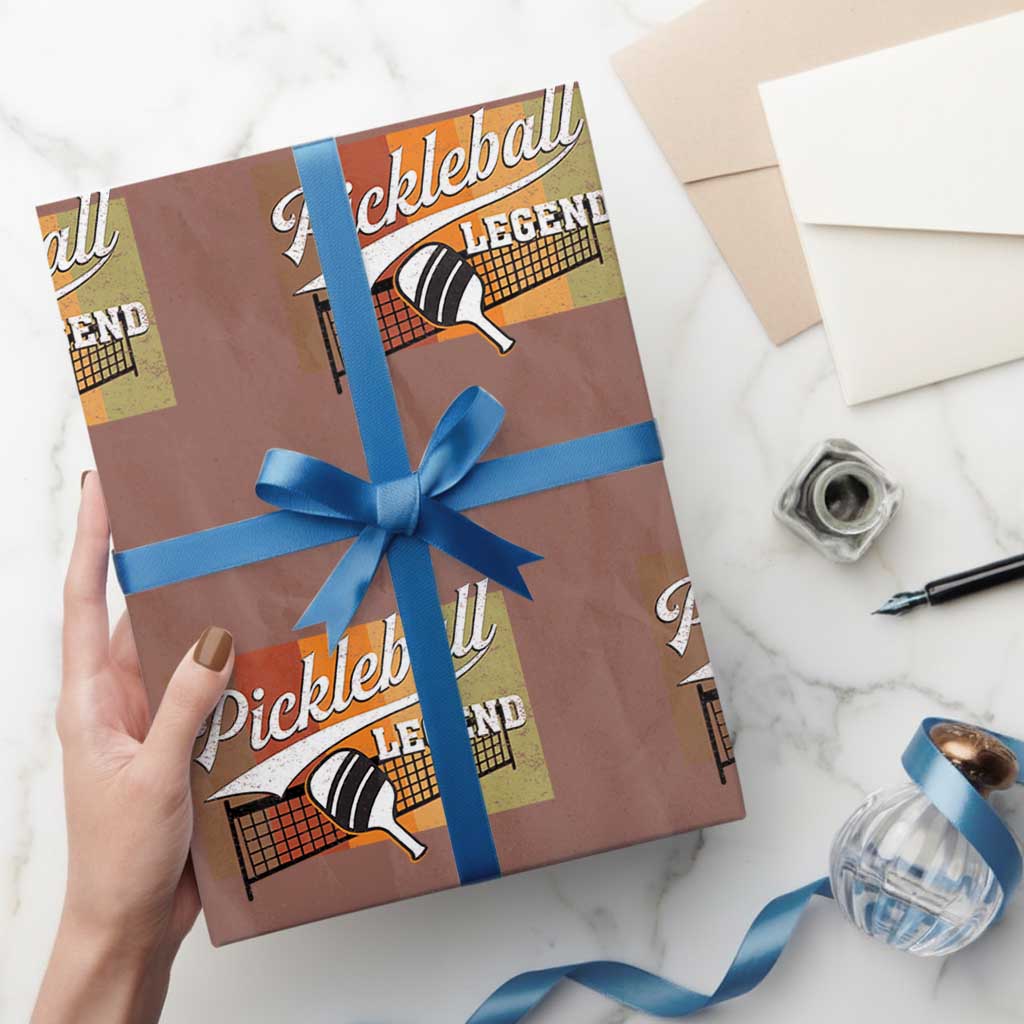 Funny Pickleball Legend Wrapping Paper Roll Pickleball Player Retro Sport Lover TS11 Mocha Print Your Wear