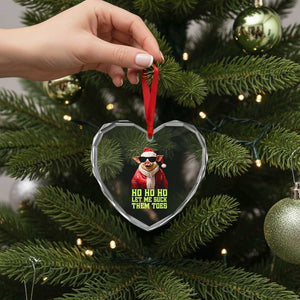 Funny Pig Santa Heart Crystal Glass Ornament Ho Ho Ho Let Me Suck Them Toes Weird Festive Christmas TS02 Print Your Wear