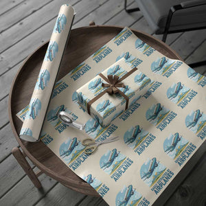 Funny Pilot Aviation Wrapping Paper Roll Easily Distracted By Airplanes Lover TS14 Beige Print Your Wear