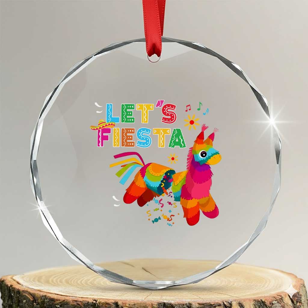 Funny Pinata Mexican Crystal Glass Ornament Let Us Fiesta TS14 Transparent Glass 3'' Circle Print Your Wear