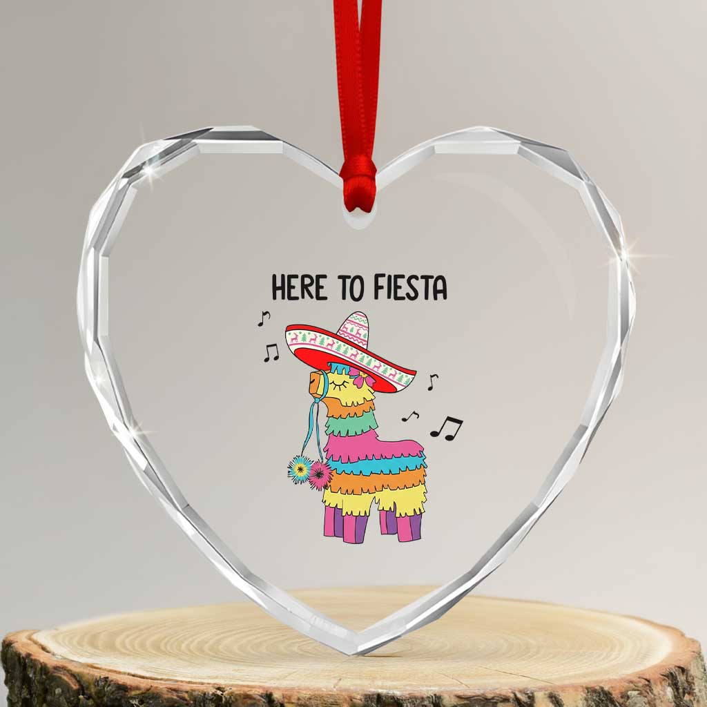 Funny Pinata Mexican Heart Crystal Glass Ornament Here To Fiesta TS14 Transparent Glass 3'' Heart Print Your Wear