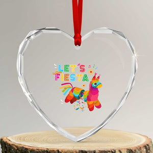 Funny Pinata Mexican Heart Crystal Glass Ornament Let Us Fiesta TS14 Transparent Glass 3'' Heart Print Your Wear