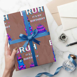 Funny Pinata Mexican Wrapping Paper Roll Bruh It Is My Birthday TS14 Mocha Print Your Wear