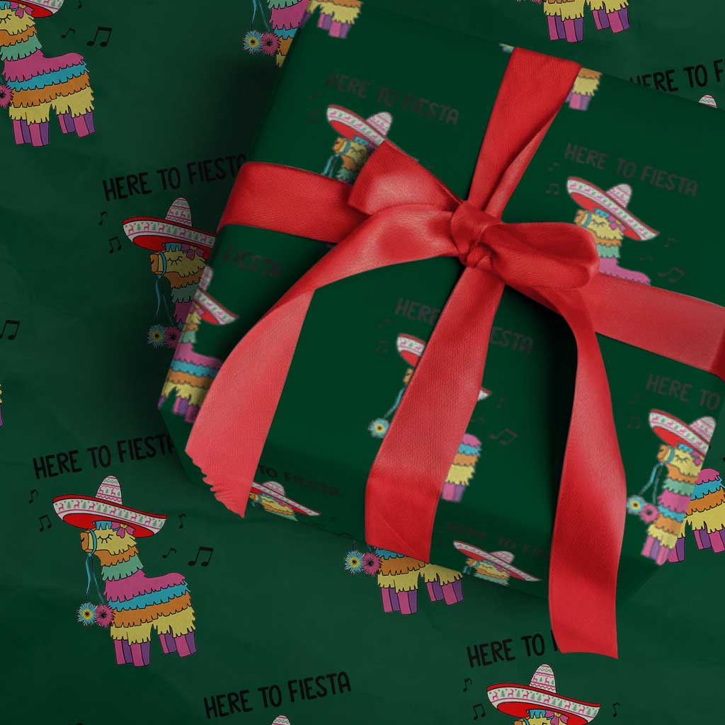 Funny Pinata Mexican Wrapping Paper Roll Here To Fiesta TS14 Green Print Your Wear
