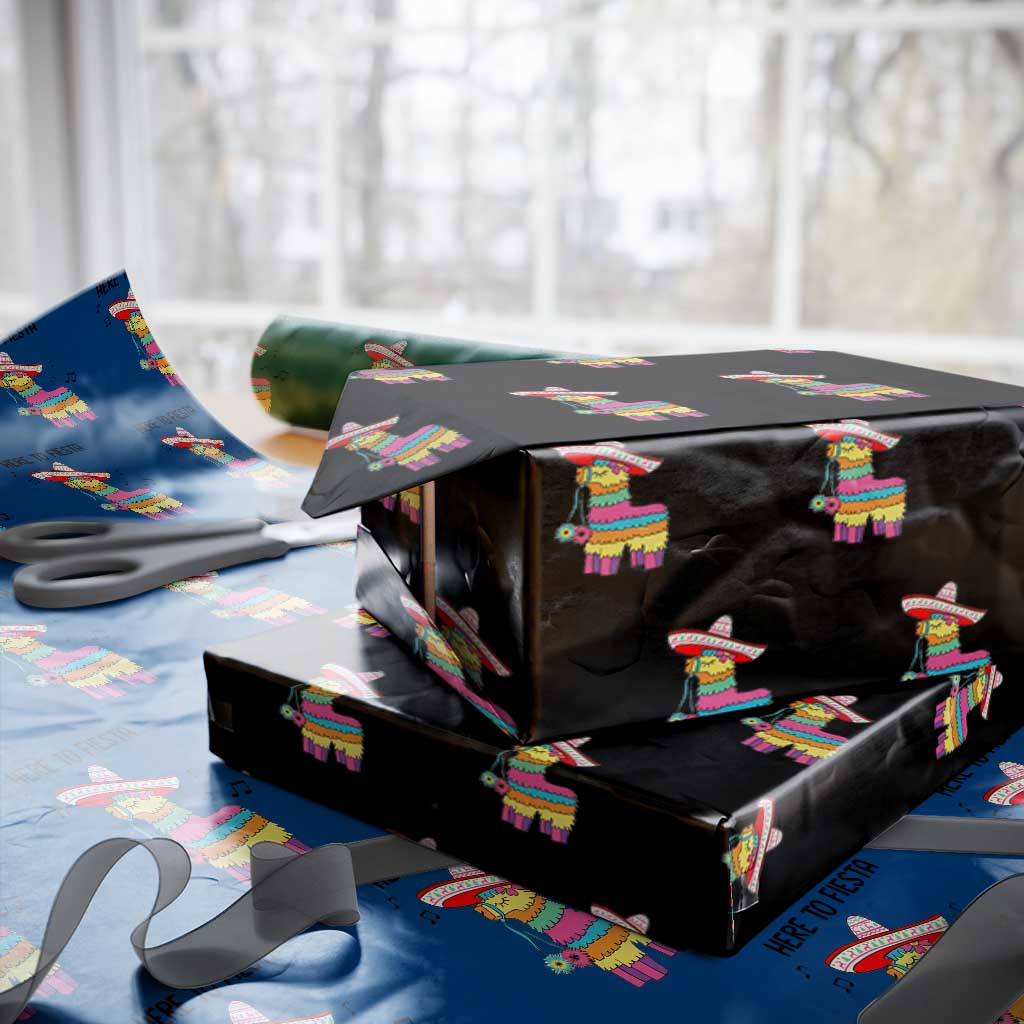 Funny Pinata Mexican Wrapping Paper Roll Here To Fiesta TS14 Black Print Your Wear