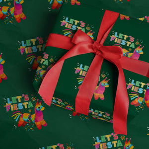 Funny Pinata Mexican Wrapping Paper Roll Let Us Fiesta TS14 Green Print Your Wear