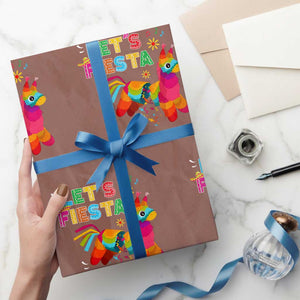 Funny Pinata Mexican Wrapping Paper Roll Let Us Fiesta TS14 Mocha Print Your Wear