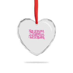 Funny Pink Christmas Heart Crystal Glass Ornament Sleigh Girl Sleigh Reindeer TS11 Print Your Wear