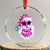 Funny Pink Disco Santa Retro Groovy Crystal Glass Ornament TS09 Transparent Glass 3'' Circle Print Your Wear