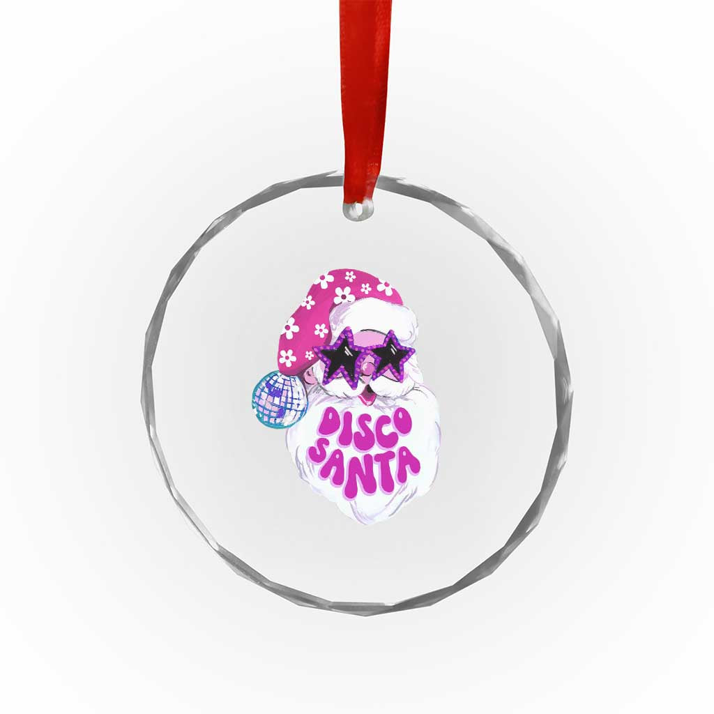Funny Pink Disco Santa Retro Groovy Crystal Glass Ornament TS09 Print Your Wear