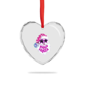 Funny Pink Disco Santa Retro Groovy Heart Crystal Glass Ornament TS09 Print Your Wear