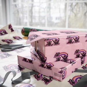 Funny Pink Raccoon Live Laugh Wrapping Paper Roll Lesbian Pride Month