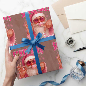 Funny Pink Santa Says Six Seven Wrapping Paper Roll 67 Christmas Meme Gen Alpha TS11 Mocha Print Your Wear