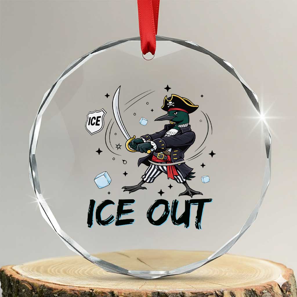 Funny Pirate Common Loon Minnesota Defends Abolish Ice Crystal Glass Ornament TS12 Transparent Glass 3'' Circle Print Your Wear