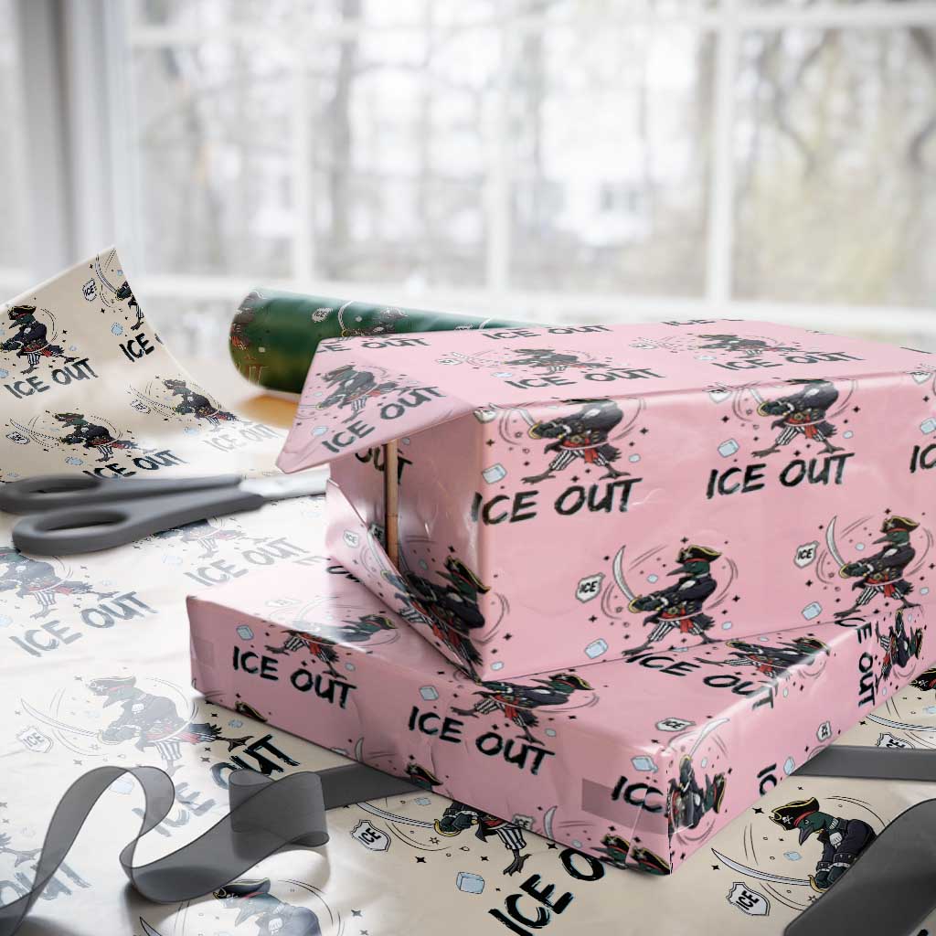 Funny Pirate Common Loon Minnesota Defends Abolish Ice Wrapping Paper Roll TS12 Light Pink Print Your Wear