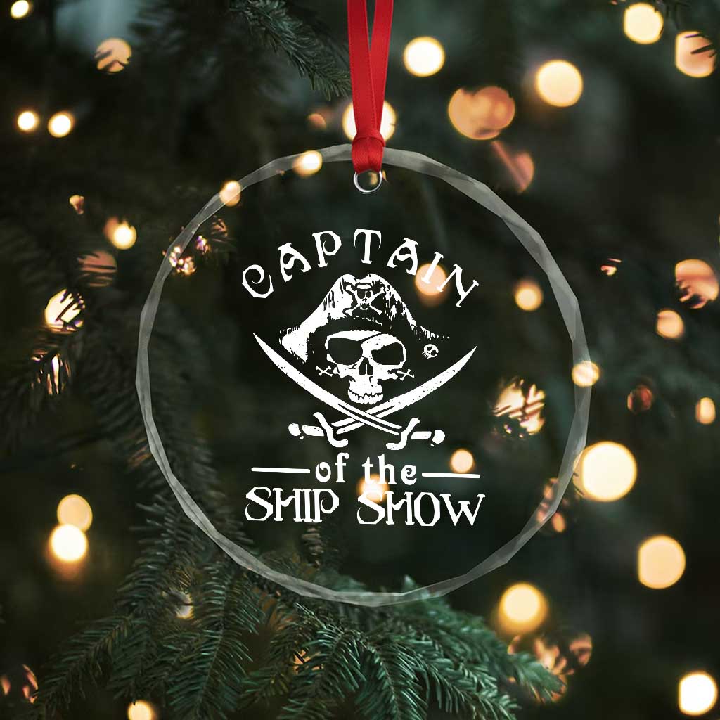 Funny Pirate Crystal Glass Ornament Captain Ship Show Boater Boating Captain TS02 Print Your Wear
