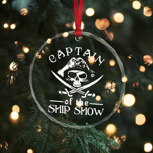 Funny Pirate Crystal Glass Ornament Captain Ship Show Boater Boating Captain TS02 Print Your Wear