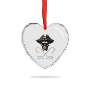 Funny Pirate Fishing Lover Heart Crystal Glass Ornament Vintage Pirate Skull Hooks Fishing TS11 Print Your Wear