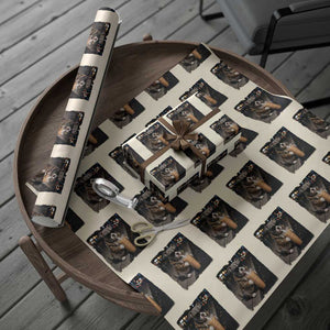 Funny Pitbull Drinking Coffee Wrapping Paper Roll Dog Meme Caffeine Graphic TS12 Beige Print Your Wear