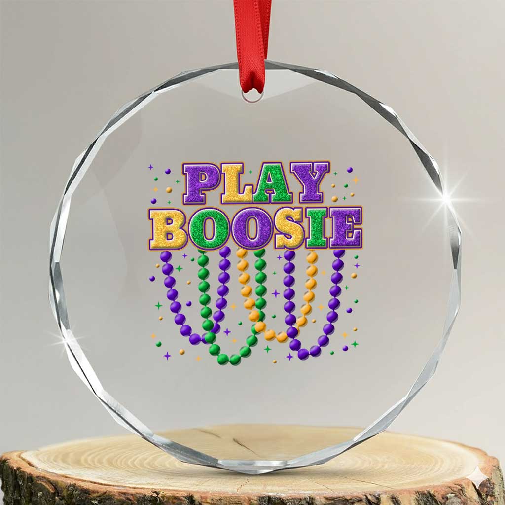 Funny Play Boosie Mardi Gras Crystal Glass Ornament Beads Fat Tuesday Carnival TS11 Transparent Glass 3'' Circle Print Your Wear