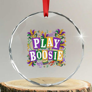 Funny Play Boosie Mardi Gras Crystal Glass Ornament Fat Tuesday Carnival Fleur De Lis Music TS11 Transparent Glass 3'' Circle Print Your Wear