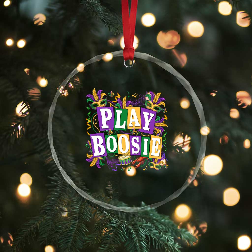 Funny Play Boosie Mardi Gras Crystal Glass Ornament Fat Tuesday Carnival Fleur De Lis Music TS11 Print Your Wear